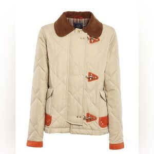 Fay Beige and Brown Quilted Jacket